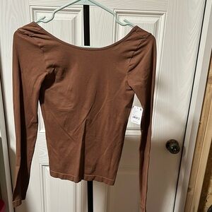 Intimately Free People Elegant Brown Women's Low Back Top